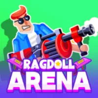 It's a side-to-side 2D shooter game called Ragdoll Arena. You control a ragdoll character fighting in chaotic arenas with unpredictable physics.